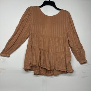 American Eagle Outfitters Women`s Top Size S Orange Open Back Dress